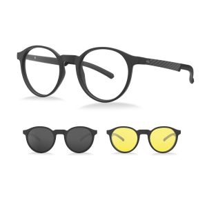 Armação de Óculos Hb Clip On Switch 0526 10105260859073 Preto Fosco 