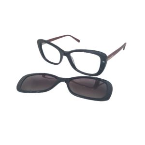 Armação de Óculos Bulget Clip On Bg7157 A04 Preto Brilho 