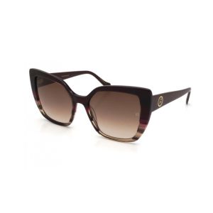 Óculos Solar Ana Hickmann Ah90020 C21 Bordô Brilho Lente Marrom Degradê 