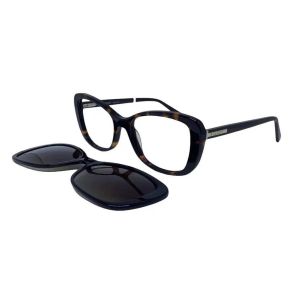 Armação de Óculos Bulget Clip On Bg7157 G21 Marrom Brilho Tartaruga 