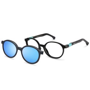 Armação de Óculos Infantil Nano Vista Clip On Flicker 3.0 Nao3180444sc Preto Fosco 
