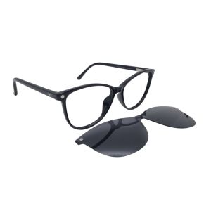 Armação de Óculos Mey Eyewear Clip On Yy6101 C4 53 Preto Brilho 
