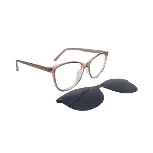 Armação de Óculos Mey Eyewear Clip On Yy6101 C6 53 Nude Translúcido Degradê 