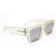Óculos Solar Evoke Lodown H03s Bege Translúcido Lente Prata Espelhada
